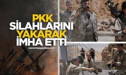 PKK silahlarını yakarak imha etti!