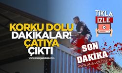 Korku Dolu Dakikalar! Kafe Çatısında Kendini Atmaya Kalktı