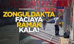 Zonguldak’taki bankamatiğin sundurması devrildi, facianın eşiğinden dönüldü!