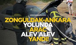 Zonguldak- Ankara yolunda araç alev alev yandı!