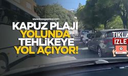 Kapuz Plajı Yolunda Tehlikeye Yol Açıyor!