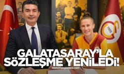 Zonguldaklı kadın futbolcu Ebru Topçu Galatasaray'la sözleşme yeniledi