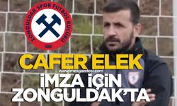 Zonguldakspor'un Teknik Direktörü adayı Cafer Elek imza için Zonguldak'ta