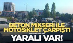Beton mikseri ile motosiklet çarpıştı! Yaralı var