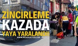 Zincirleme kazada yaya yaralandı!
