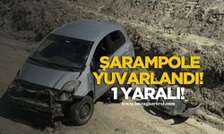 Yoldan Çıkan Otomobil Şarampole Yuvarlandı! Sürücü Yaralandı!