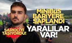 Şarkıcı Çağan Şengül'ü taşıyan minibüs bariyerlere saplandı! Yaralılar var