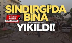 Sındırgı'da bina yıkıldı
