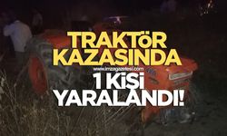 Traktör kazasında 1 yaralı