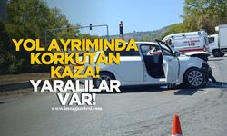 Çaycuma'da korkutan kaza! Otomobil refüje çarptı, yaralılar var!