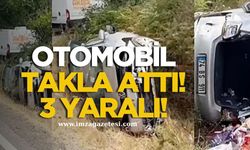 Islak Yolda Kaza! Otomobil Takla Attı, 3 Kişi Yaralandı...