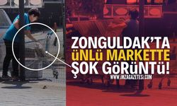 Zonguldak Çaycuma'da Ünlü Markette Şok Görüntü!