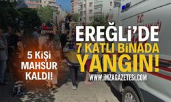 Zonguldak Ereğli'de 7 Katlı Binada Yangın!