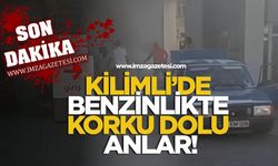 Kilimli'de benzin istasyonunda korku dolu anlar!