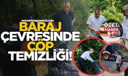 Baraj çalışanlarından Ulutan Barajı çevresinde çöp temizliği!