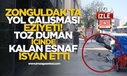 Zonguldak'ta Yol Çalışması Eziyeti! Toz Duman İçinde Kalan Esnaf İsyan Etti
