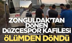Düzcespor kafilesi Zonguldak dönüşünde ölümden döndü!