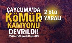 Zonguldak Çaycuma'da Kömür Kamyonu Devrildi: 2 Ölü 1 Yaralı