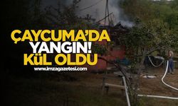 Çaycuma'da yangın! Ev kül oldu!