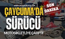 Çaycuma'da Sürücü, Motosikletli Kuryeye Çarptı!