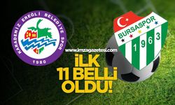 Kdz.Ereğli Belediyespor ile Bursaspor'un İlk 11 Belli Oldu!