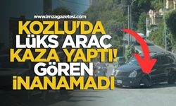 Kozlu'da lüks araç kaza yaptı... Gören inanamadı...