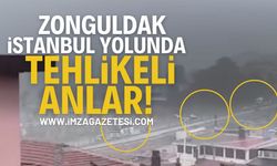Zonguldak İstanbul yolunda tehlikeli anlar!