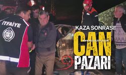 Kayganlaşan Yolda  Kaza! Bu Araçtan Sağ Çıktılar...