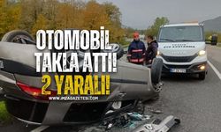 Çaycuma’da Otomobil Takla Attı! 2 Yaralı!