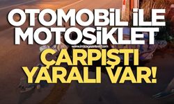Motosiklet ile otomobil çarpıştı! Yaralı var