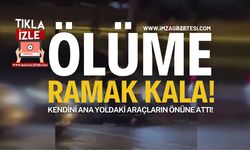 Kadın Kendini Seyir Halindeki Araçların Önüne Attı!