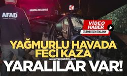 Yağmurlu Havada Feci Kaza Yaralılar Var