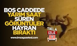 Boş Caddede Yarım Saat Süren Görüntüler Hayran Bıraktı...