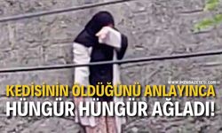 Kedisinin Öldüğünü Anlayınca Hüngür Hüngür Ağladı!