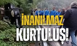 Zonguldak Gökgöl Mağarası önünda Kaza! İnanılmaz Kurtuluş...