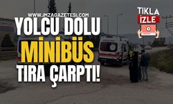 Yolcu Dolu Minibüs Tıra Çarptı!