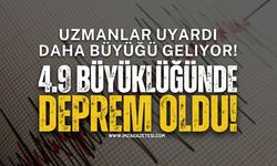 Dikkat! 4.9 Büyüklüğünde Deprem Oldu!