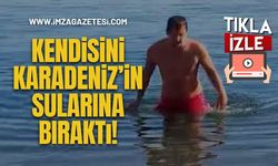 Afyon'dan geldi kendisini Karadeniz'in serin sularına bıraktı