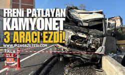 Freni Patlayan Kamyonet 3 Aracı Ezdi!