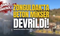 Zonguldak'ta Beton Mikser Devrildi!