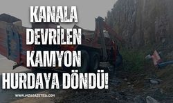 Kanala Devrilen Kamyon Hurdaya Döndü!