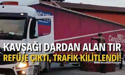 Kavşağı Dardan Alan Tır Refüje Çıktı, Trafik Kilitlendi!