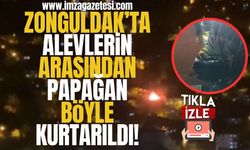 Zonguldak’ta Alevlerin Arasından Papağını Böyle Kurtardılar!