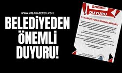 Belediyeden Önemli Duyuru!