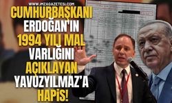 Cumhurbaşkanı Erdoğan'ın 1994 yılı mal varlığını açıklayan Deniz Yavuzyılmaz’a hapis istemli fezleke!