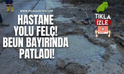 Hastane Yolu Felç! BEUN Bayırında Su Patladı, Trafik Tek Şeride Düştü