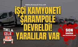 İşçi Kamyoneti Şarampole Devrildi! Yaralılar Var