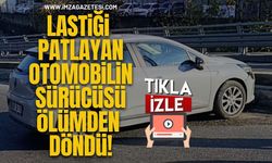 Lastiği Patlayan Otomobilim Sürücüsü Ölümden Döndü!