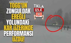 Togg'un Zonguldak Ereğli Yolundaki Kar Üzerinde Performansı Üzdü!