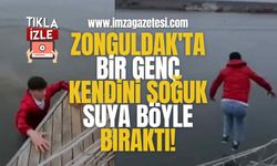 Zonguldak'ta Bir Genç Kendini Soğuk Suya Böyle Bıraktı!